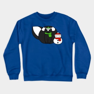 Skunk and Snowman Crewneck Sweatshirt